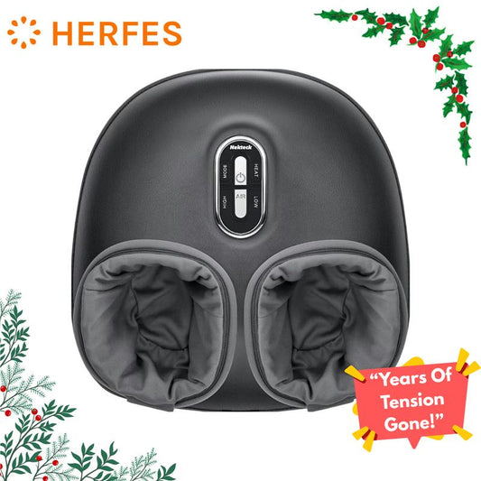 Heated Foot Massager with Deep Tissue Kneading Therapy & Air Compression, Promotes Blood Circulation, Foot Comfort, Adjustable Settings for Sensitive Feet, Tiktokshopholidayhaul Christmasgift White Elephant Gift