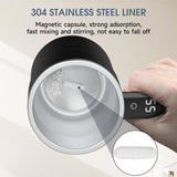 Intelligent Coffee Cup with Lid, 1/3 Counts Automatic Stirring Cup with Temperature Display, USB Rechargeable Stirring Cup for Coffee, Tea, Hot Chocolate, Gift